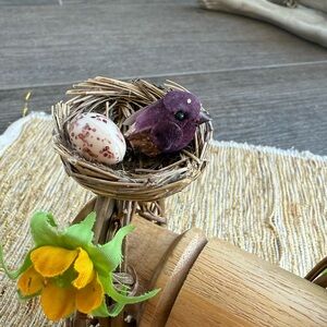 6 Napkin Rings Rustic Bird Decor